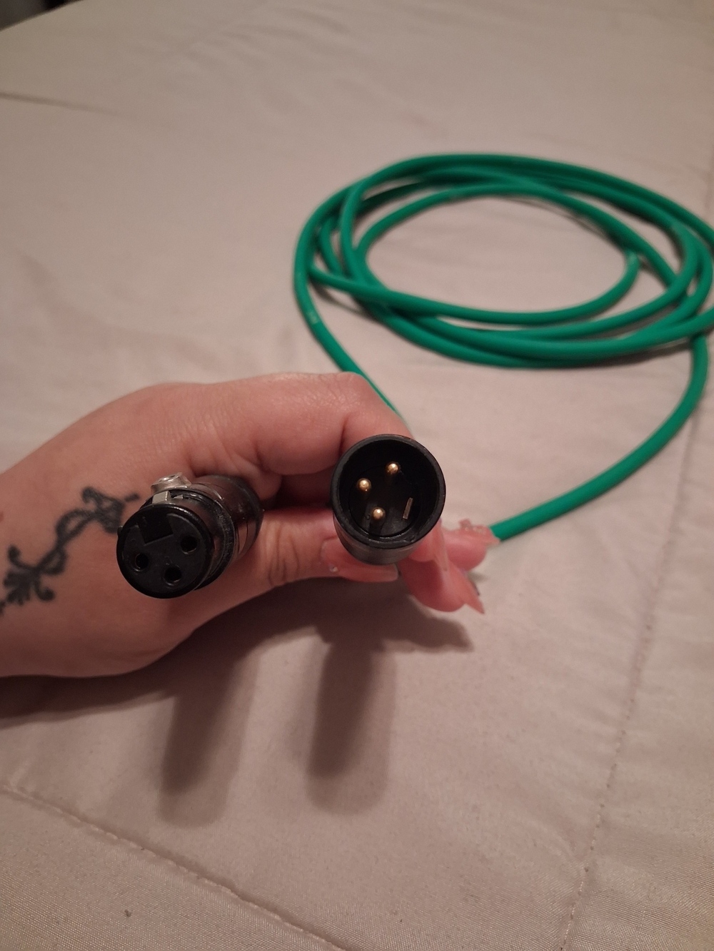 Green 3-Pin XLR Audio Cable -Professional Mic/Instrument Lead LYX Pro Brand 10ft